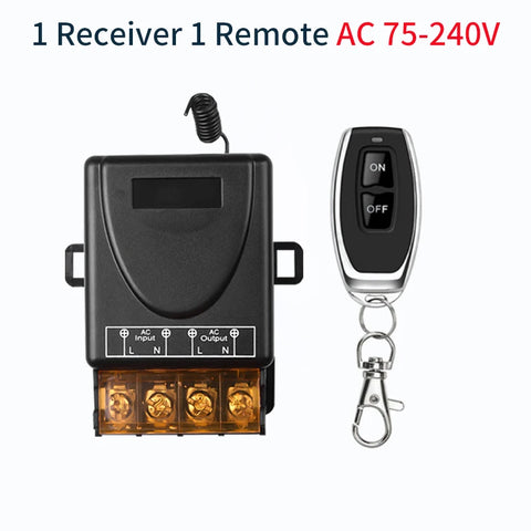 RF 433Mhz Smart Switch Wireless Remote Control Switch AC 75-220V 30A High Current Relay for Water Pump Motor Lights Door Access