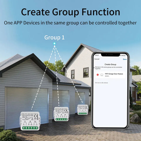 100-240V Tuya Zigbee/WiFi Garage Door Switch Smart Gate Opener Controller Module Voice App Control Work Alexa Google Assistant