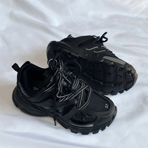Brand Design Black Chunky Sneakers Unisex Fashion New Men's Dad Shoes Trendy Casual for Girls And Boys