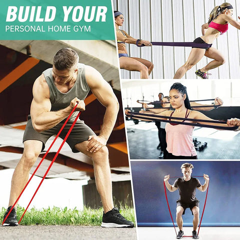 Resistance Bands Set 4 Levels Exercise Bands For Men Women Shape Body Gym Crossfit Fitness Muscle Strength Training Yoga Workout