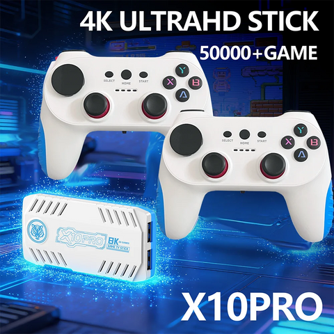 2026 NEW X10 Pro  Game Stick 4K 128G 50000+ Games Video TV Game Console Wireless Gamepads Video Game Classic Arcade Games