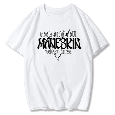 Oversized T Shirt Graphic Maneskin Street Fashion Women Aesthetic Summer Harajuku Streetwear Hip Hop Casual Musical Shirts
