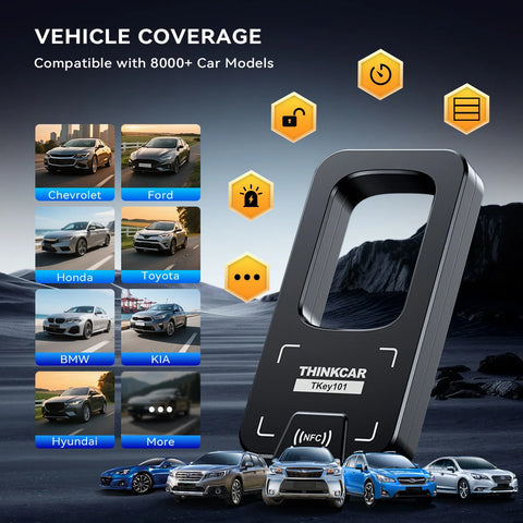 THINKCAR TKey101 Car Key Programmer IMMO Anti-theft Matching With 6 Remote Keys Work via THINKSCAN 689BT 689 MUCAR 892BT VO8
