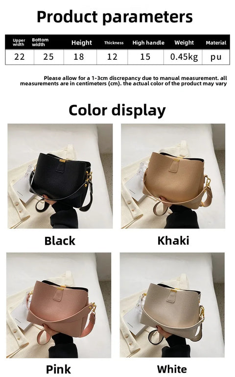 2026 New Trendy Fashion Handheld Bucket Bag Large Capacity Crossbody Bag for Women High-end Feel Women's Bag
