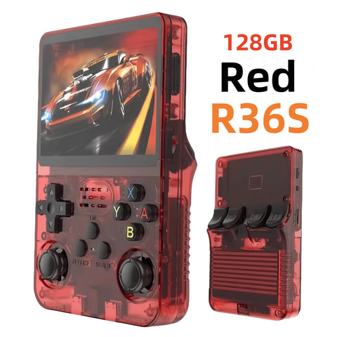 R36S R36 Ultra Handheld Retro Video Game Console IPS Screen 128GB Games Portable Pocket Player Linux System R36Ultra R36 PRO