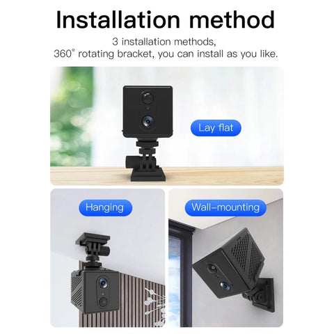 5MP Mini Camera 3000mAh Battery 64GB 4G SIM Card Surveillance Wifi Night Vision Motion Detection CCTV Two-way voice IP Camera