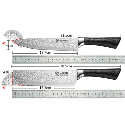 Stainless steel chef's knife, sharp kitchen cutting knife, fruit and vegetable peeler high-hardness meat and fruit cutting knife