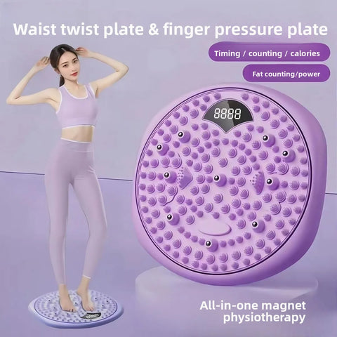 Upgraded Waist Twist Turntable Weight Loss Home Exercise Intelligent Counting Plantar Acupressure Board Massage Waist Artifact