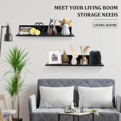 Picture Ledge Metal Wall Shelves Ledge Shelf Floating Shelves Kids Bookshelf Wall Mounted Book Shelves for Living Room Bedroom