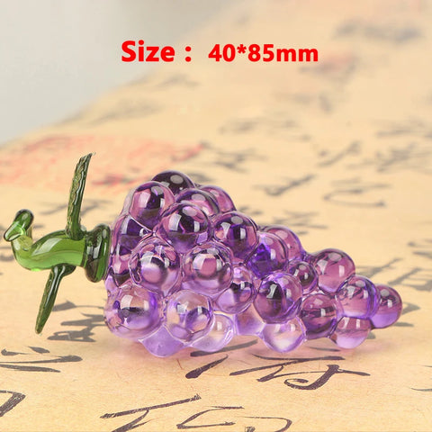 Crystal Fruit Decor - Peach, Grape, Apple, And Persimmon Ornaments For Bedroom, Living Room, And Office Gift