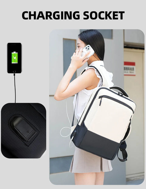 USB Business Backpack Commuting Hiking Camping Shopping Outdoor Travel Bag Laptop Computer Handbag Short Trip College Schoolbag