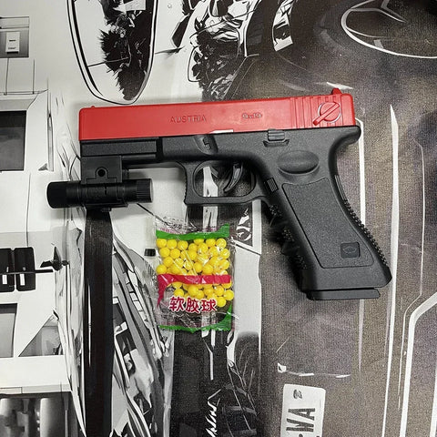 High Quality Soft Bullet Air Gun Manual G17 Geock Toy Gun Lower Magazine Laser Outdoor Sports CS Game Weapons Children Gift