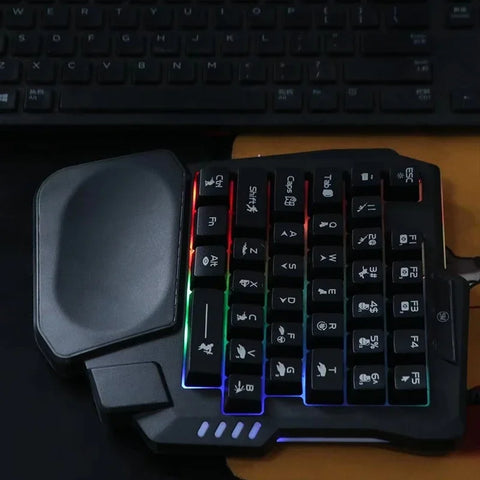 35 Keys Wired Gaming Mechanical Keyboard Desktop Pc Portable Usb Single Hand Keyboard Ultra-slim One Handedly Keyboard