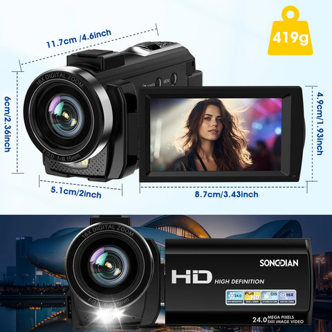 Digital Camera Photographic Cameras With 3.0 Inch Rotating Screen Professional Photo Camera Hd Video Kids Cameras  For Home