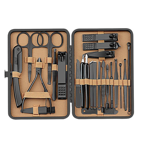 7/16/24Pcs Manicure Set Professional Nail Clipper Pedicure Kit Stainless Steel Nail Care Tool Grooming Kit with Luxurious Travel