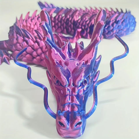 3D Printed Gemstone 90CM Dragon Model Animal Action Toy Desktop Decoration High Beauty Birthday Gift