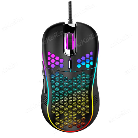 USB Wired Gaming Mouse with RGB Backlight 6 Levels 7200DPI Adjustable Ergonomic Design Mice for Office Laptop PC Computer Gamer