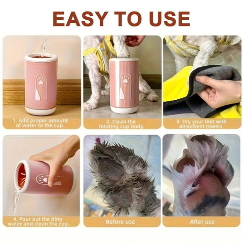 Automatic Pet Foot-washing Cup Soft Quick Wash Dog Foot Cleaning Cup Portable Detachable Paw Cleaner Cup For Cats and Dogs