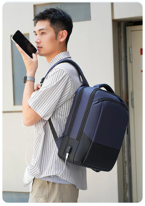 USB Business Backpack Commuting Hiking Camping Shopping Outdoor Travel Bag Laptop Computer Handbag Short Trip College Schoolbag
