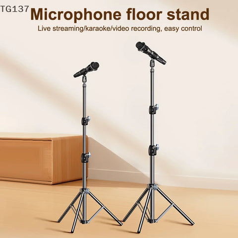 Microphone Boom Tripod Stand Mic Tripod Bracket 66CM Crossbar Arms With Clip And Phone Holder 1.7/2.1M