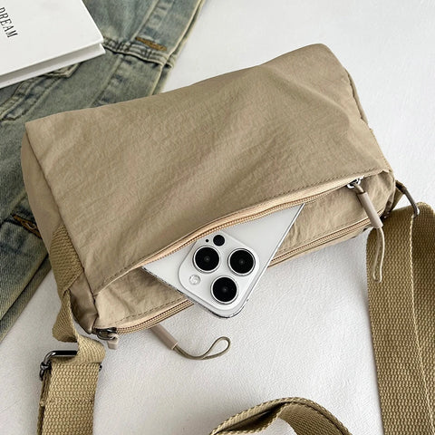Crossbody bag for ladies - new trendy canvas shoulder bag that is versatile and fashionable, lightweight and spacious, featuring
