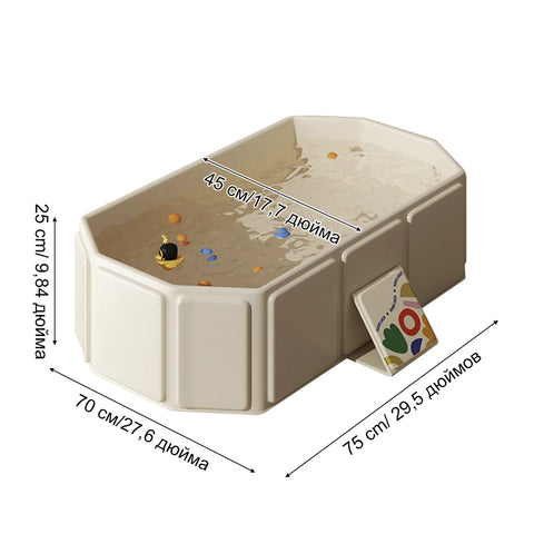 1 PC Of Foldable Children's Bathtub With Non-Slip Base, Easy To Store, Suitable For Small Spaces, White, Indoor And Outdoor U