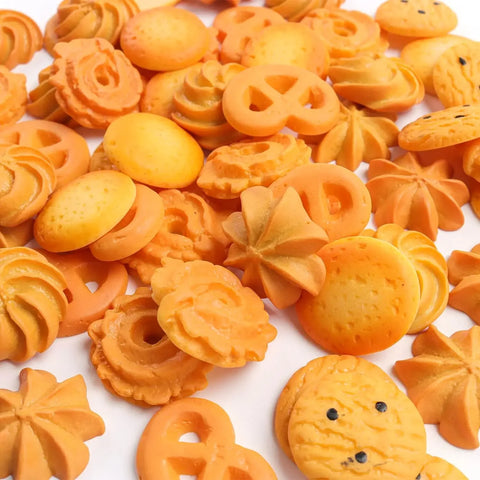 60Pcs Mini Fake Cookies Artificial Pastries Food Fake Biscuits Model for DIY Craft Home Kitchen Decor