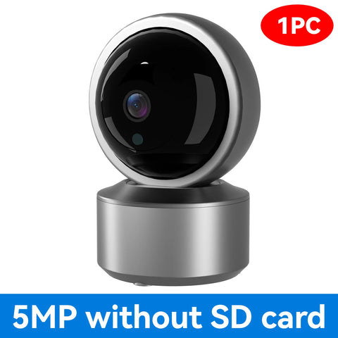 Tuya Smart 5MP WiFi Indoor Security Camera Baby Monitor, IR Night Vision, 355° PTZ Auto Tracking, Two-Way Audio IP Camera