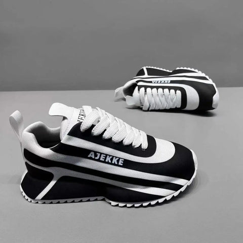 Chunky Sneakers Men Designer Soft Sole Sport Shoes Fashion Casual Leather Fabric Mesh Breathable Height Increased Platform Shoes