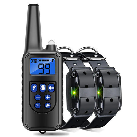 Adjustable Dog Training Collar Waterproof Rechargeable Anti Barking Shock Vibration Sound Collar With Remote Control for All Dog