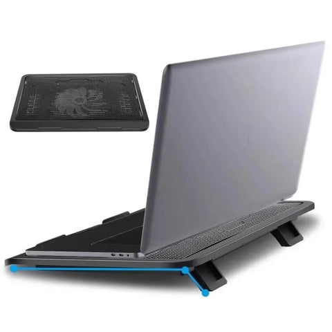 Portable Adjustable Laptop Cooling Pad USB Port Metal Mesh Laptop Cooler Fan LED Light Notebook Cooler Office