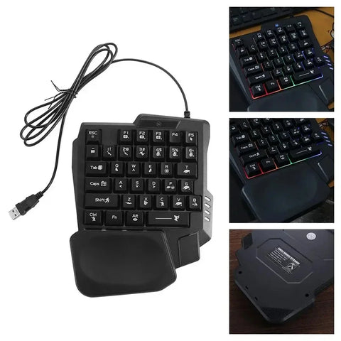 35 Keys Wired Gaming Mechanical Keyboard Desktop Pc Portable Usb Single Hand Keyboard Ultra-slim One Handedly Keyboard