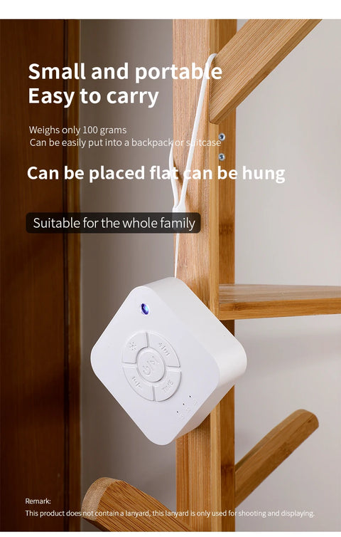 Baby White Noise Machine for Sleeping, Portable Sound Soother with 10 Relaxing Sounds, USB Rechargeable, Auto-Off Timer