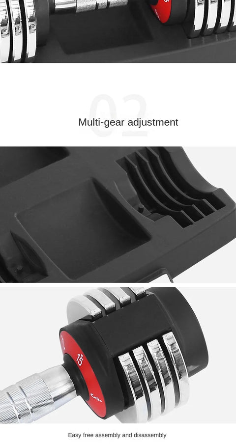 Adjustable dumbbell 15kg, quick adjustment for students, men and women, fitness home exercise equipment, adjustable dumbbell