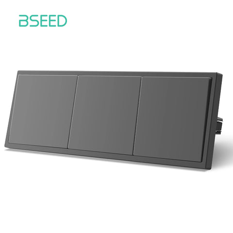 BSEED 1/2Gang Wall Light Switch Mechanical Buttons Switch 1Way EU Standard Plastic Frames LED Indicator Quick Wire Connection
