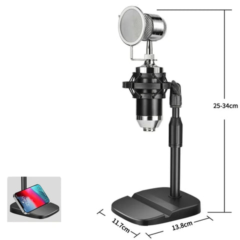 Multifunction Microphone Stand Desktop Tripod Table Stand Adjustable Mic Stand Mic Clip Holder Bracket With Base Brackets