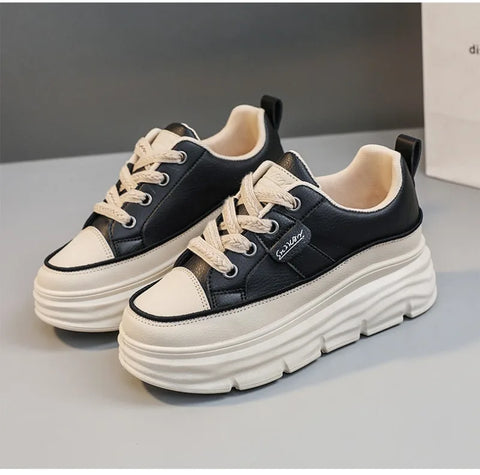 Chunky Sneakers Women 2025Spring Platform Designer Casual Shoes Comfortable Softsole Waterproof Vulcanize Shoes Zapatillas Mujer