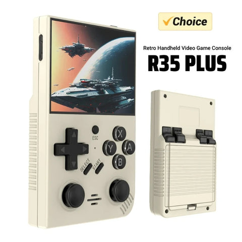 2026 New R35 Plus Retro Handheld Video Game Console Linux System 3.5 Inch IPS Screen Portable Pocket Video Player R36S 64G Games