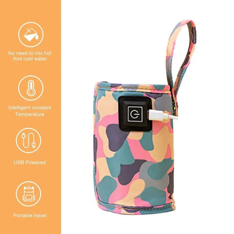 USB Portable Milk Warmer Bottle Heater Travel Stroller Insulated Bag For Baby Nursing Outdoor Winter Use Safe Heating
