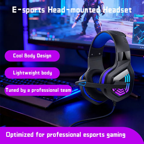 G7 Gaming Headset With Noise-cancelling Mic Surround Sound Wired LED Lights For Gamers  Stereo SVirtual Surround Bass Earphone