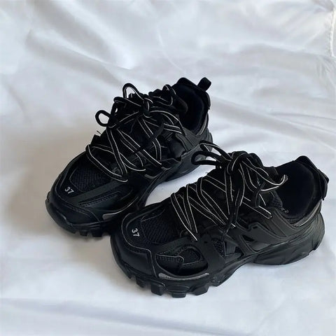 Brand Design Black Chunky Sneakers Unisex Fashion New Men's Dad Shoes Trendy Casual for Girls And Boys