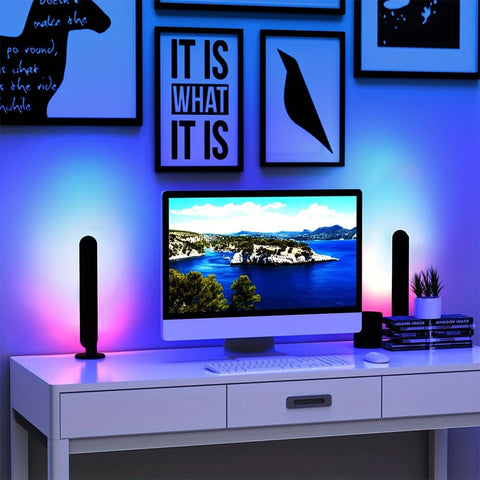 Smart Led Strip Lights With Remote Control With-remote Rgb Light Bar Lamp Sync With-music Atmosphere Decoration Desktop For-room