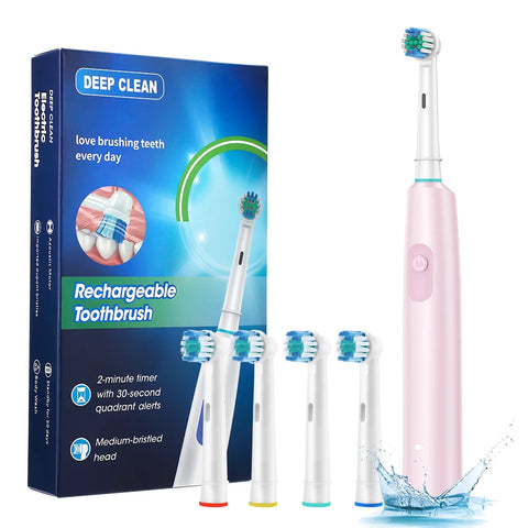 Intelligent Rotating Electric Toothbrush Rechargeable Rotary Brush Compatible with Oral B Replacement Electric Brush Heads