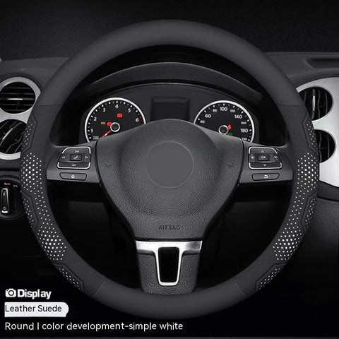 For Volkswagen VW Magotan Arteon Golf GTI Beetle CC Tiguan Bora Santana Carbon fiber Suede Car Steering Wheel Cover Accessories