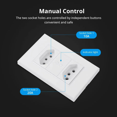 Zemismart Zigbee Brazil Socket Work with Tuya Smart  Life 10A 20A Brazil Outlets Alexa Google Home Control
