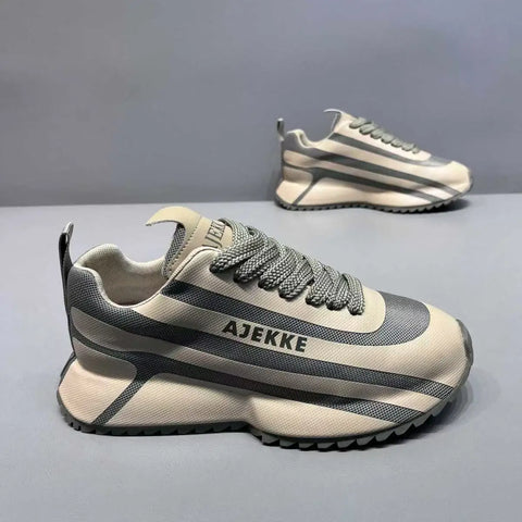 Chunky Sneakers Men Designer Soft Sole Sport Shoes Fashion Casual Leather Fabric Mesh Breathable Height Increased Platform Shoes
