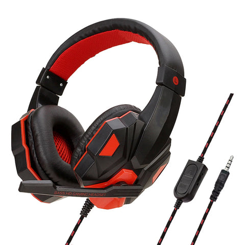 3.5mm Headphone Wired Gaming Headset Earphones Music For Computer With Mic Headset Stereo SVirtual Surround Bass LED Light Gamer