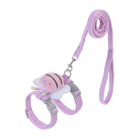 Cat Harness Leash Set Adjustable Mesh Dog Harness Cartoon Vest Puppy Pet Walking Lead Leash for Small Medium Dogs Cats Kitten
