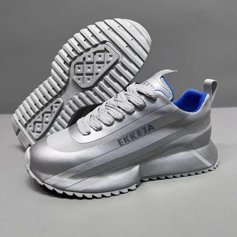 Chunky Sneakers Men Designer Soft Sole Sport Shoes Fashion Casual Leather Fabric Mesh Breathable Height Increased Platform Shoes