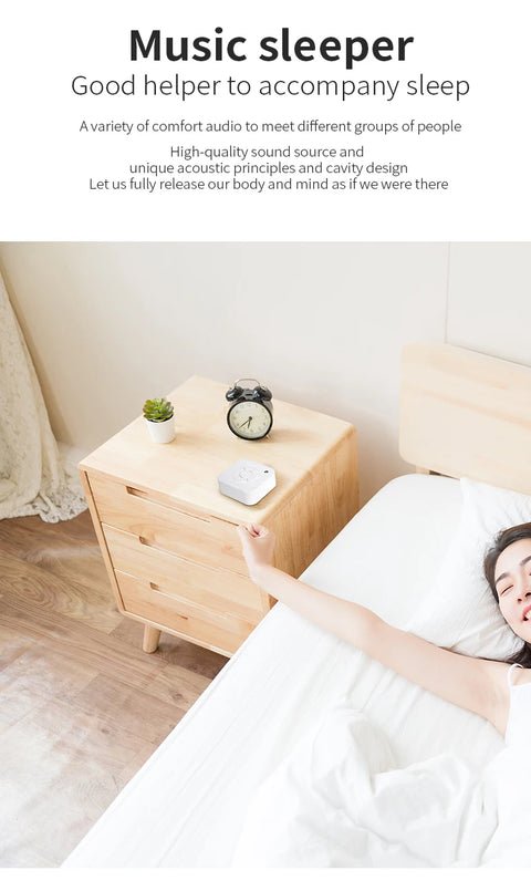 Baby White Noise Machine for Sleeping, Portable Sound Soother with 10 Relaxing Sounds, USB Rechargeable, Auto-Off Timer